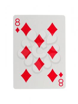Playing card (eight) isolated on a white background