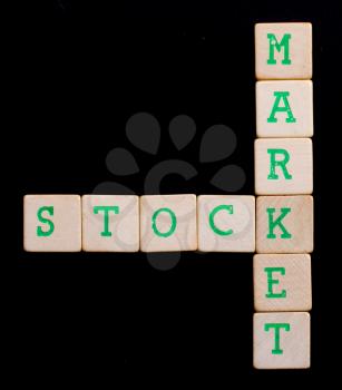 Letters on wooden blocks (stock, market)