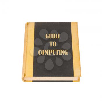 Old book with a computing concept title, white background