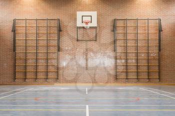 Interior of a gym at school, Holland