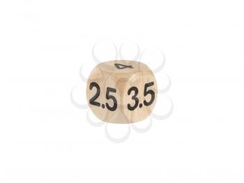 Single weird dice isolated on a white background