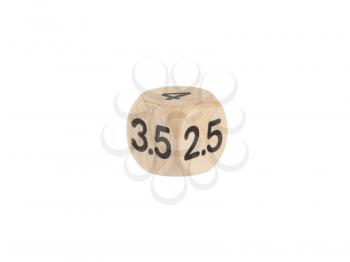 Single weird dice isolated on a white background