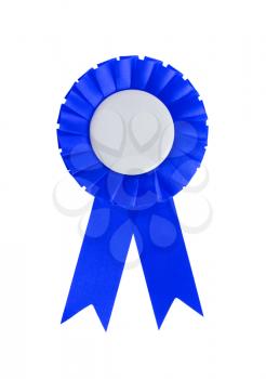 Award ribbon isolated on a white background, dark blue
