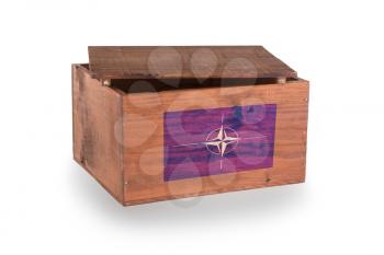 Wooden crate isolated on a white background, NATO
