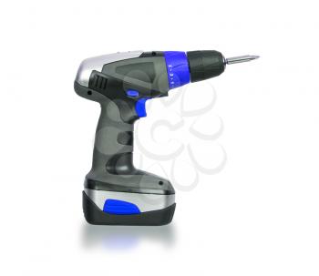 Cordless screwdriver or power drill isolated on a white background