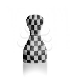 Wooden pawn with a painting of a flag, finish flag