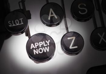Typewriter with special buttons, apply now