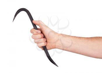 Black crowbar isolated with clipping path, white background