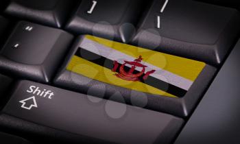 Flag on button keyboard, flag of Brunei