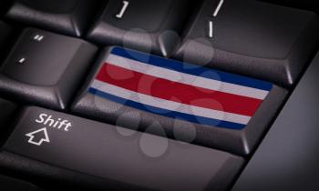 Flag on button keyboard, flag of Costa Rica
