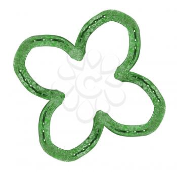 Horseshoes forming a clover leaf as a symbol for good luck