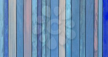 Background texture of old painted wooden lining boards wall - Blue