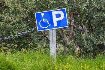 Sign for disable parking, useful for concepts