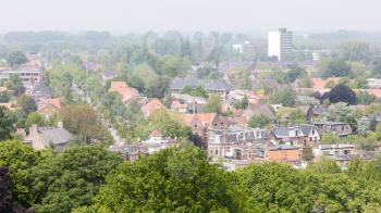 LEEUWARDEN, NETHERLANDS - MAY 28, 2016: View of a part of Leeuwarden with old and new houses on may 28, 2016.