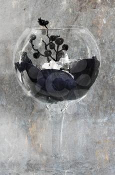 Glass vase isolated on a solid background