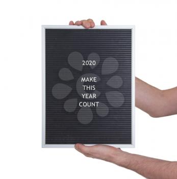 Very old black menu board - New year - 2020