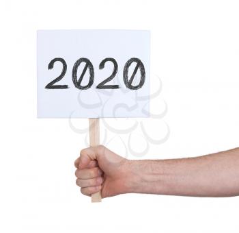 Sign with a number, isolated on white - The year 2020