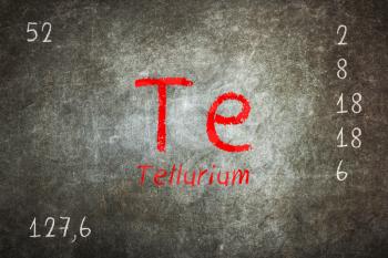 Isolated blackboard with periodic table, Tellurium, Chemistry