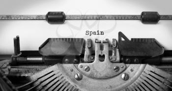 Inscription made by vintage typewriter, country, Spain