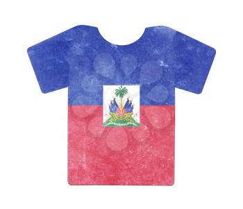 Simple t-shirt, flithy and vintage look, isolated on white - Haiti
