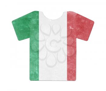 Simple t-shirt, flithy and vintage look, isolated on white - Italy