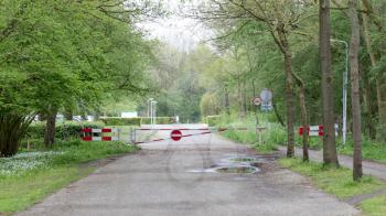 Roadblock in the Netherlands, asphalt road in Leeuwarden