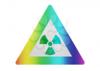 Traffic sign isolated - Radiation - Isolated and rainbow colored