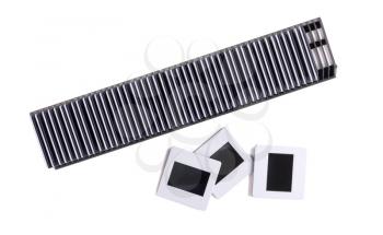Photo slide films, isolated on a white background