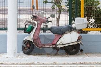 Old scooter in Greece - Simple and unrecognisable