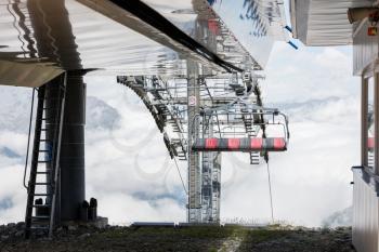 Ski lift cable booth or car, Austria in summer
