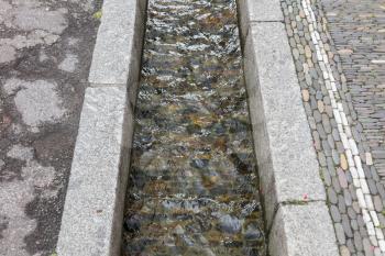 Small water canals in the streets in Freiburg - Germany