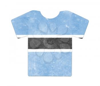 Simple t-shirt, flithy and vintage look, isolated on white - Botswana