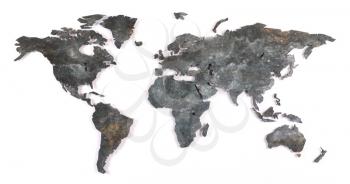 Roughly outlined world map on a kitchen wall - Metal