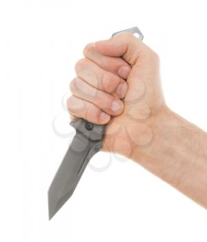 Criminality - Sharp pocketknife in the gand of a man