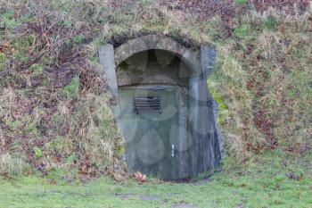 Concrete door in a mountain - Bunker in the mountain