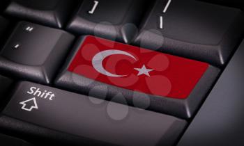 Flag on button keyboard, flag of Turkey