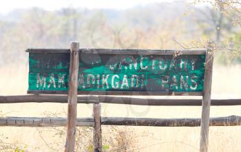 Makgadikgadi Pans National Park expansive landscape - Sign, Botswana