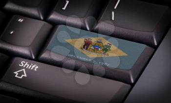 Flag on button keyboard, flag of Delaware