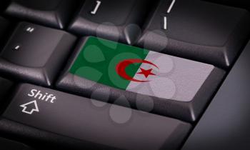 Flag on button keyboard, flag of Algeria