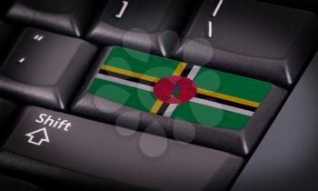 Flag on button keyboard, flag of Dominica