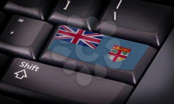 Flag on button keyboard, flag of Fiji