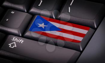 Flag on button keyboard, flag of Puerto Rico