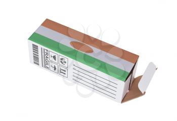 Concept of export, opened paper box - Product of Niger