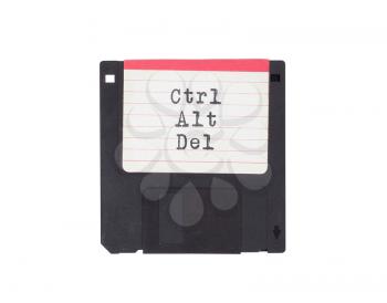 Floppy disk, data storage support, isolated on white - Ctrl Alt Del