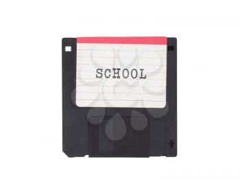 Floppy disk, data storage support, isolated on white - School