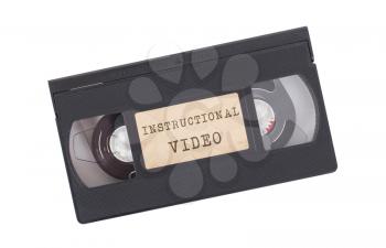 Retro videotape isolated on a white background - Instructional video