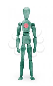 Wood figure mannequin with flag bodypaint on white background - Bangladesh