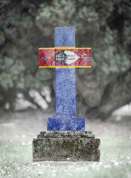 Old weathered gravestone in the cemetery - Swaziland