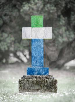 Old weathered gravestone in the cemetery - Sierra Leone