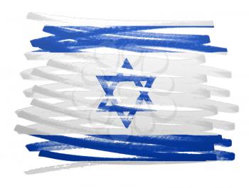 Flag illustration made with pen - Israel